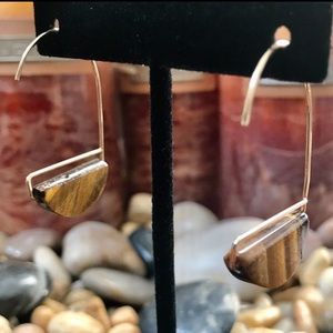 🔥SALE! Gold-tone Stone Drop Hook Earrings